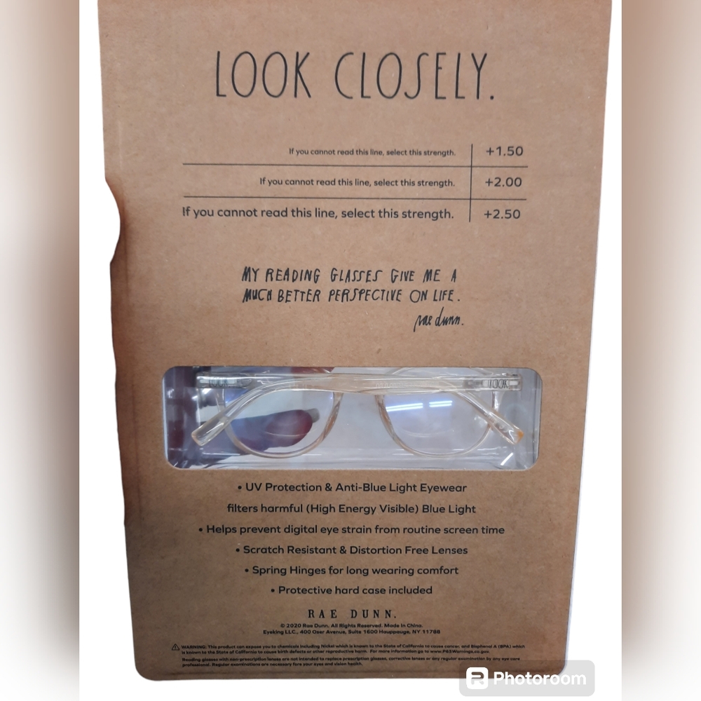 Rae Dunn Blue Light Blocking Glasses 2 Pairs with Case NEW - Picture 3 of 6